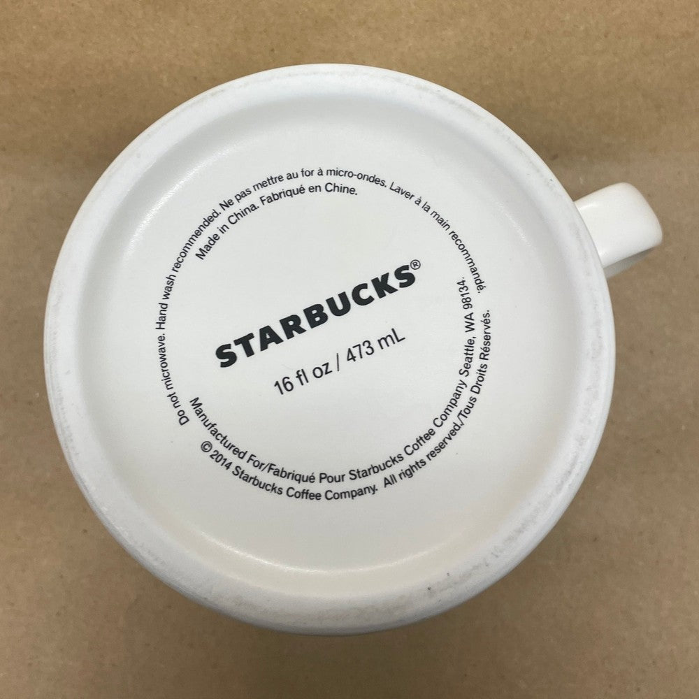 Starbucks White Tapered, No Spill, Wide Bottom Mug-2014